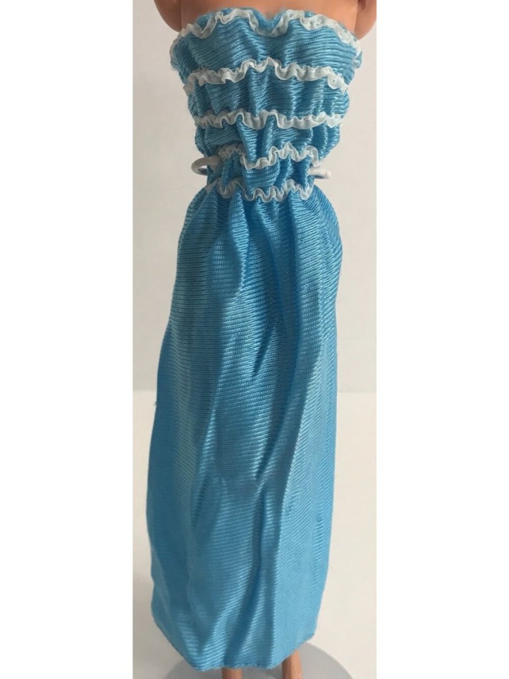 Vintage Barbie Teal Blue Strapless Gown #1936 Clothing Fashion Favorites*READ*